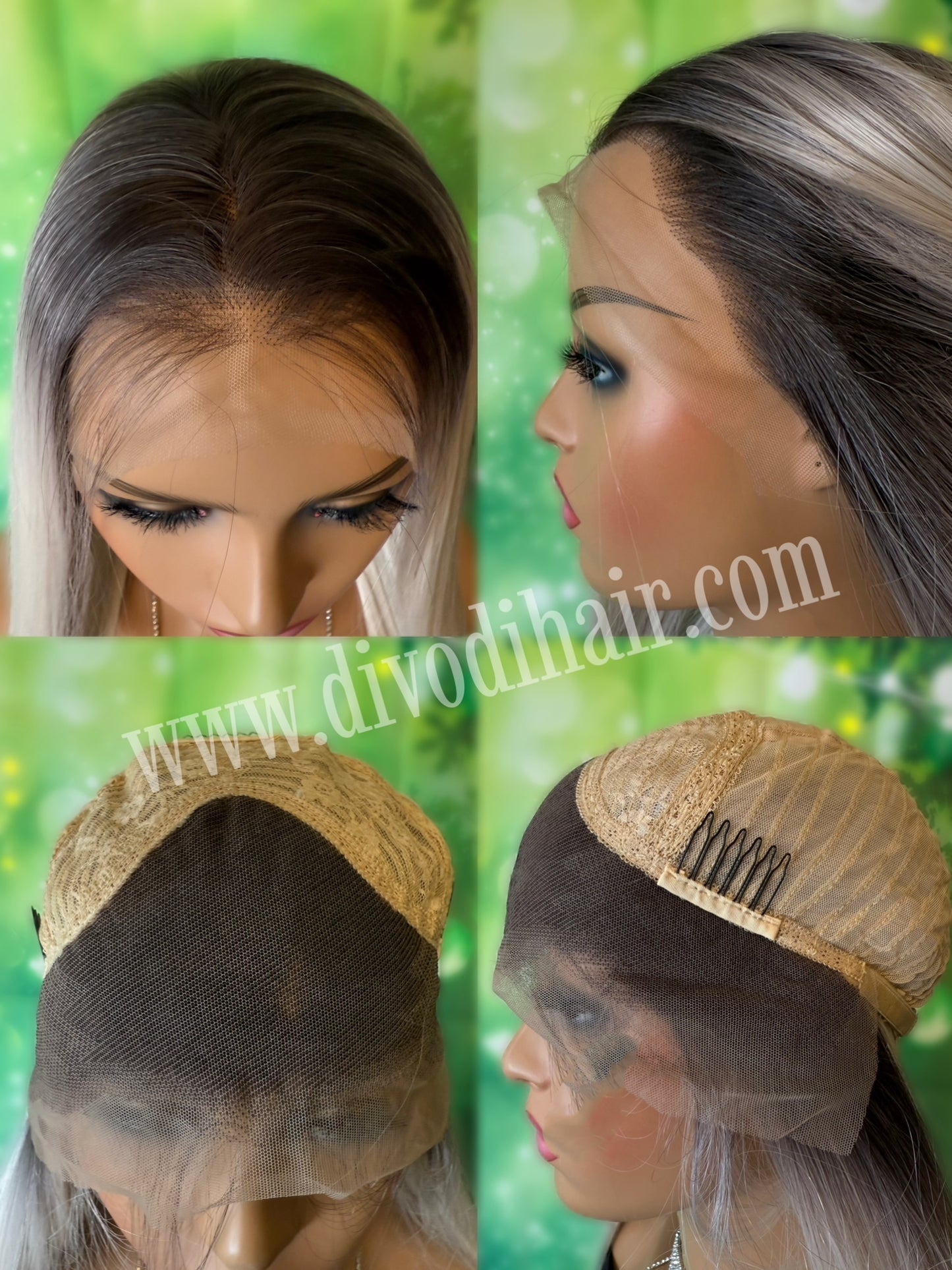 Ombre Platinum Blonde-(13x3) Lace Front Wig-DH310