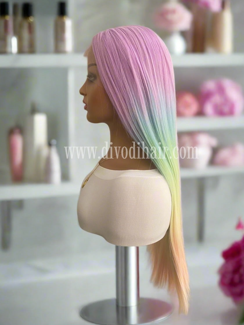 Rainbow-T-Part Lace Front Wig