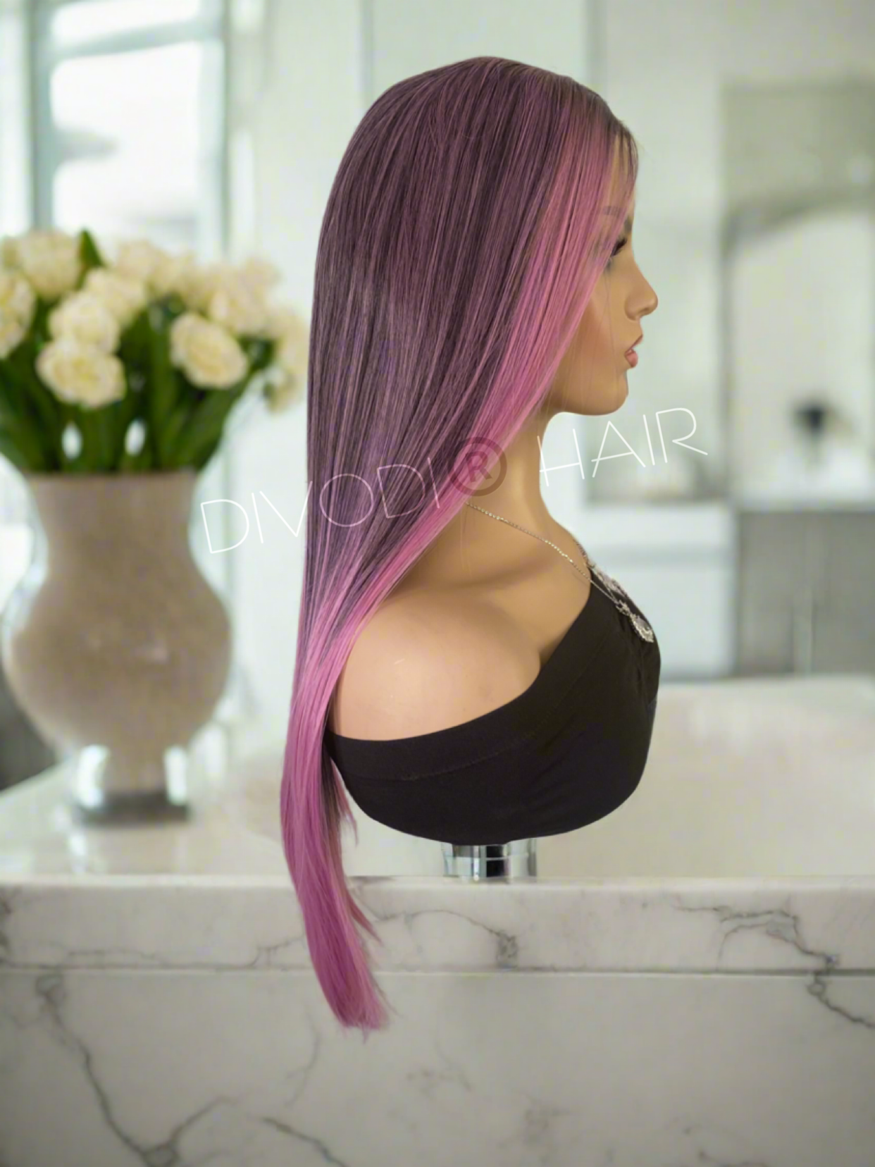 Lila-Ombre Purple Blend Futura Fiber (13x4) Lace Front Wig