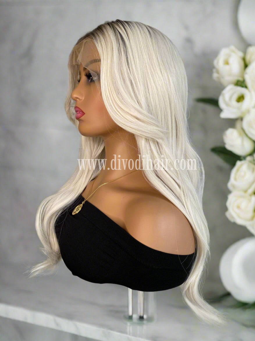 Lynn-Ombre Platinum Blonde-13x4 Lace Front with Curtain Bangs