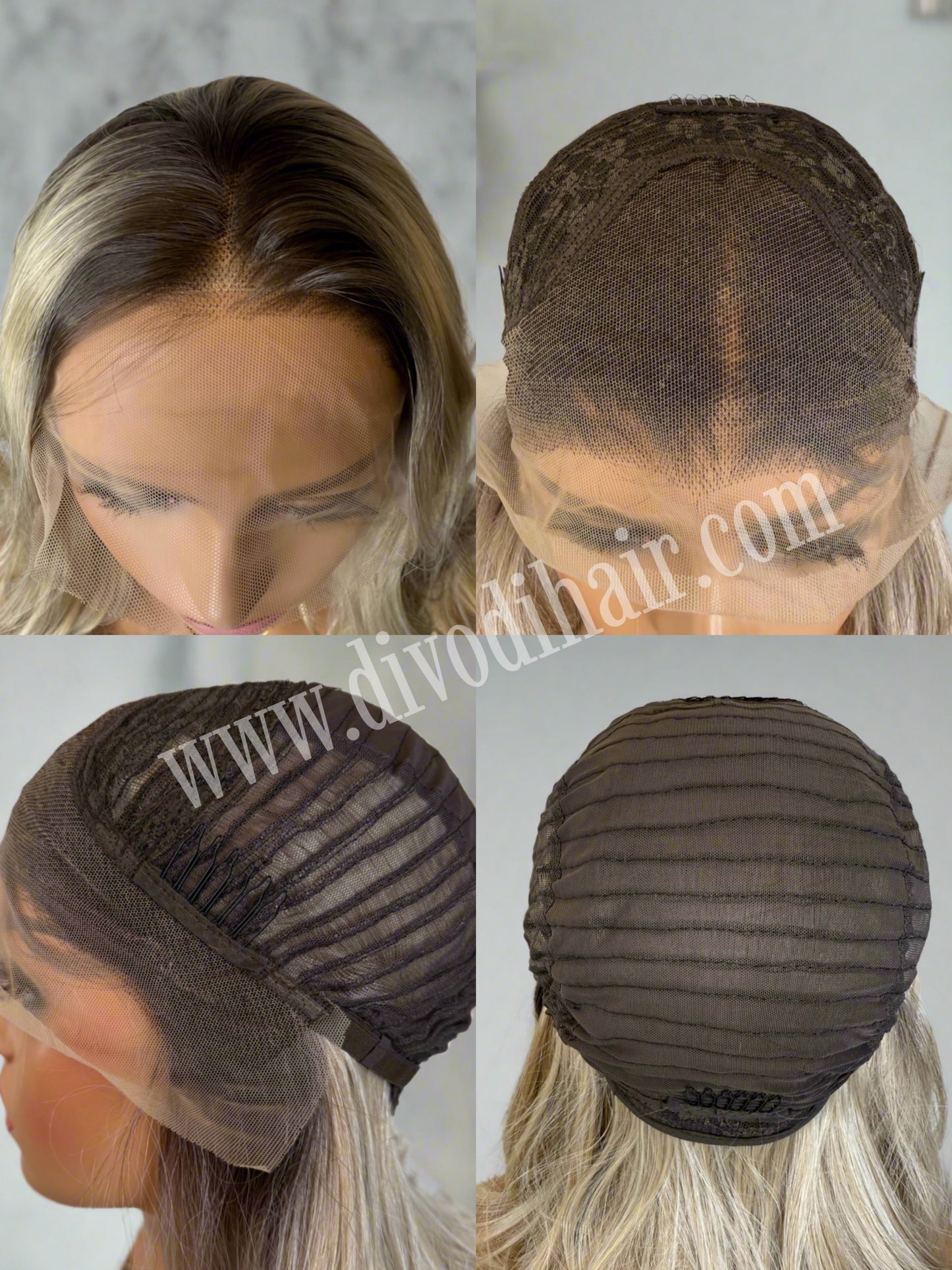 Ombre Beige Blonde Rooted-(13x3) Lace Front Wig-DH301