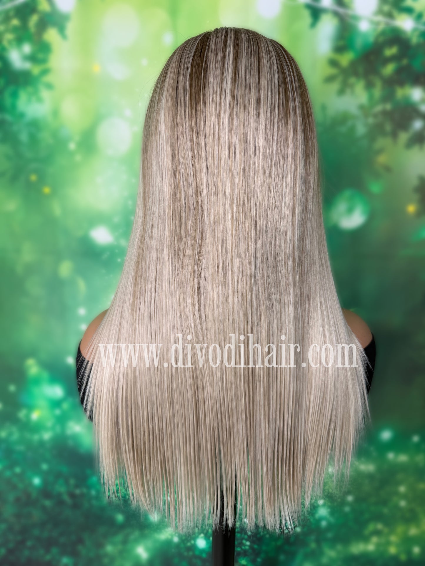 22" Rooted Blonde Wig with Highlights-Heat Resistant-150% Density-DH319