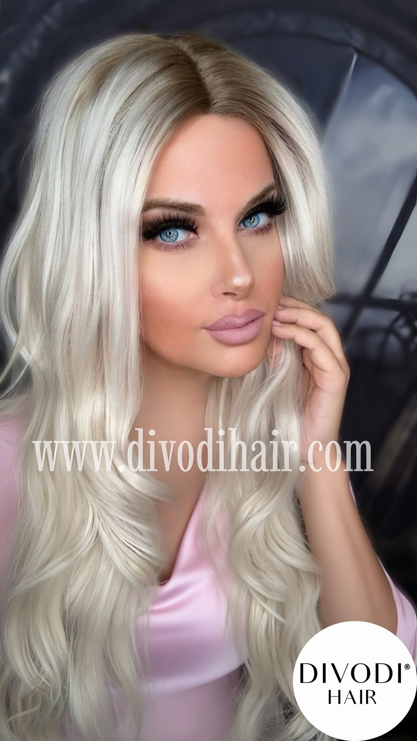 Gwen-Ombre Platinum Blonde T-Part Lace Front Wig