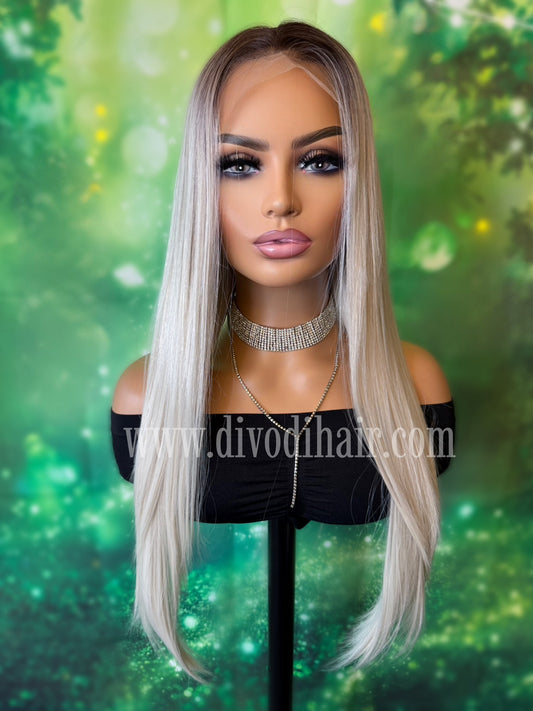 Ombre Platinum Blonde-(13x4) Lace Front Wig-DH311