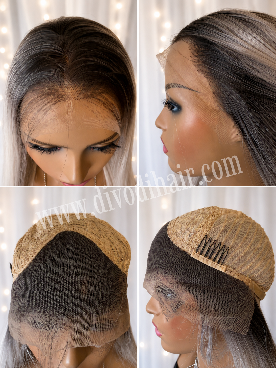 Ombre Platinum Blonde-(13x3) Lace Front Wig-DH310
