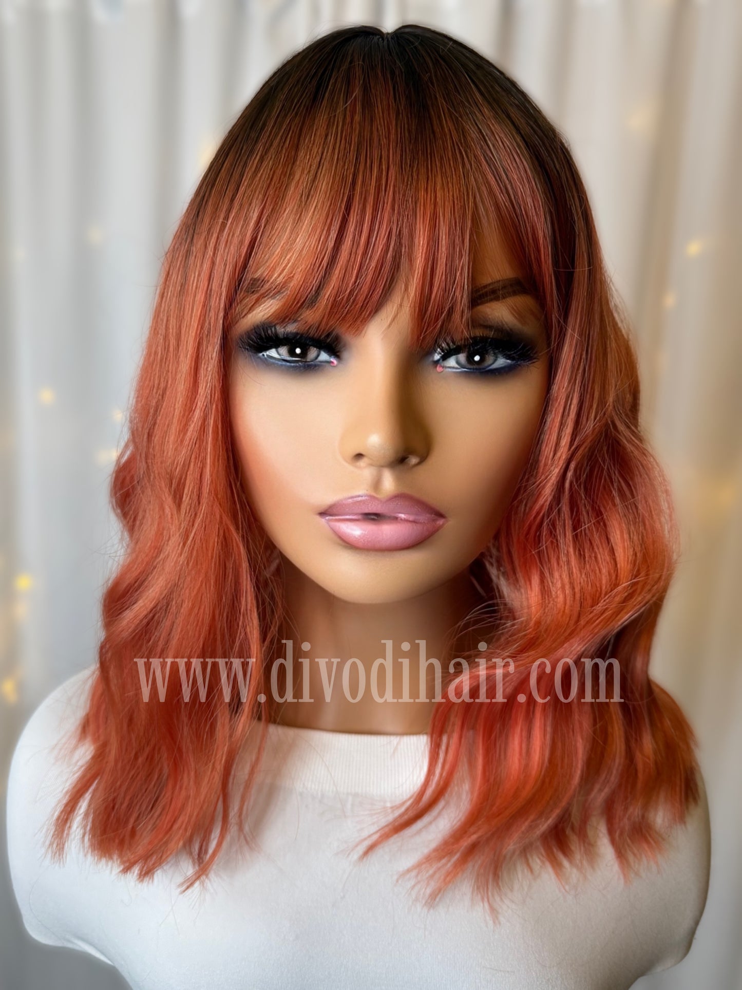 October-Ombre Red Copper Non-Lace Wig