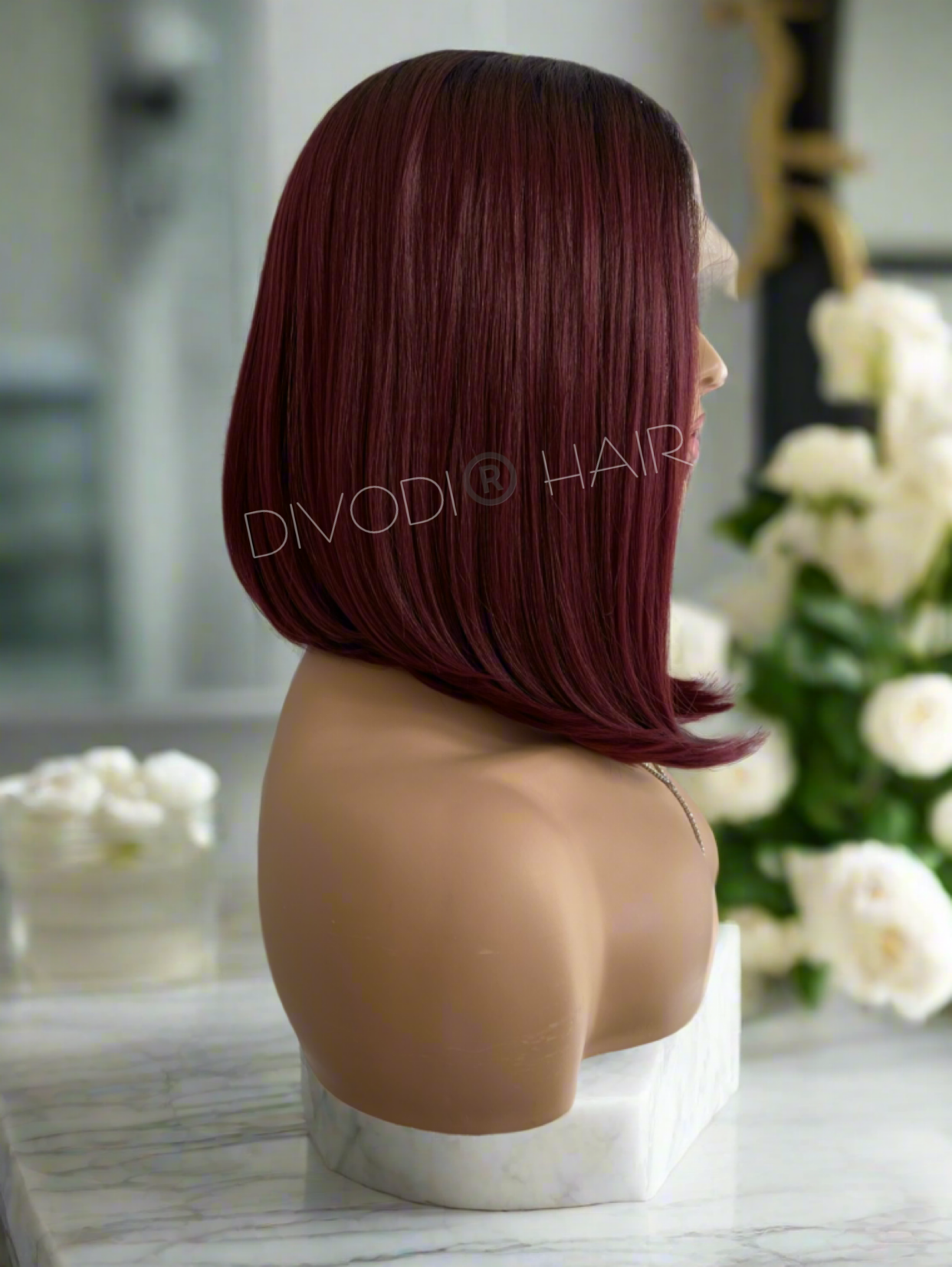 Alora-Ombre Burgundy-Futura Fiber-T-Part Lace Front Wig