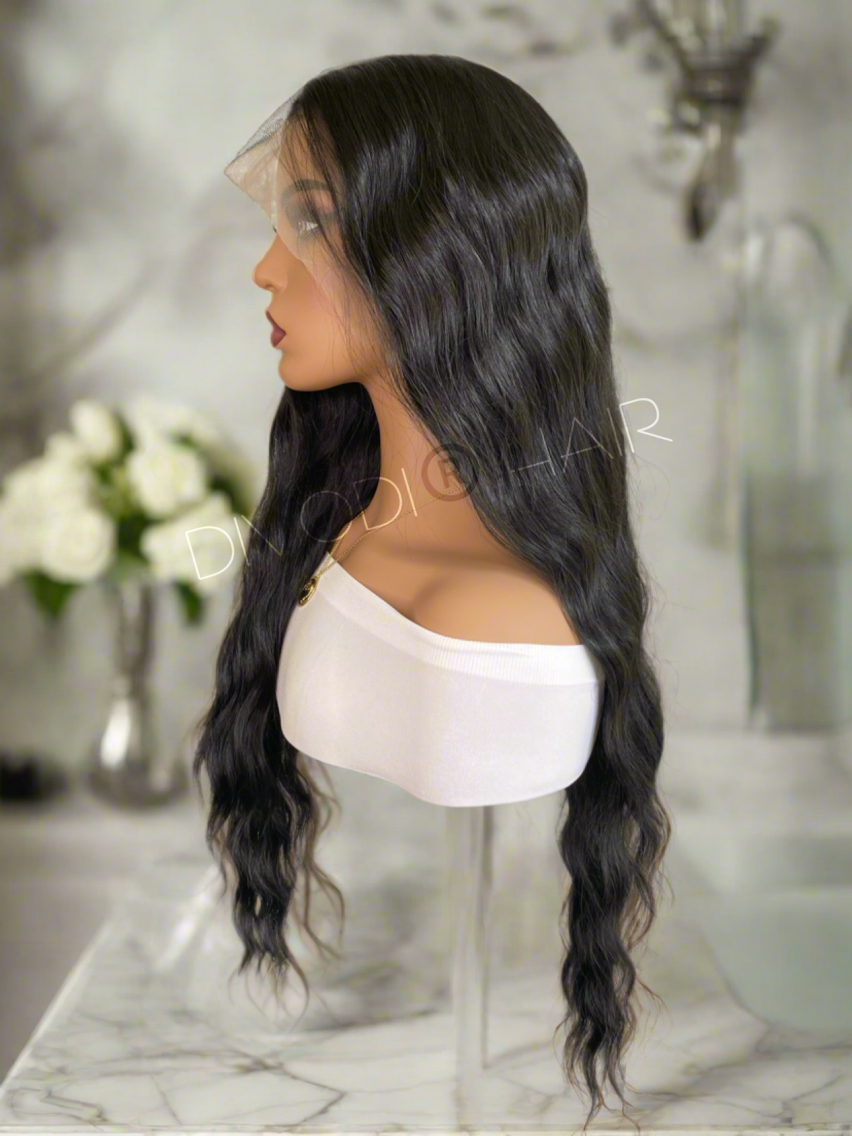 Dana-Long Black Futura Fiber (13x4) Lace Front Wig