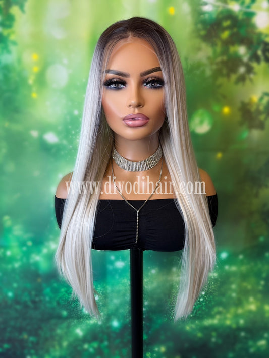 Ombre Platinum Blonde-(13x3) Lace Front Wig-DH310