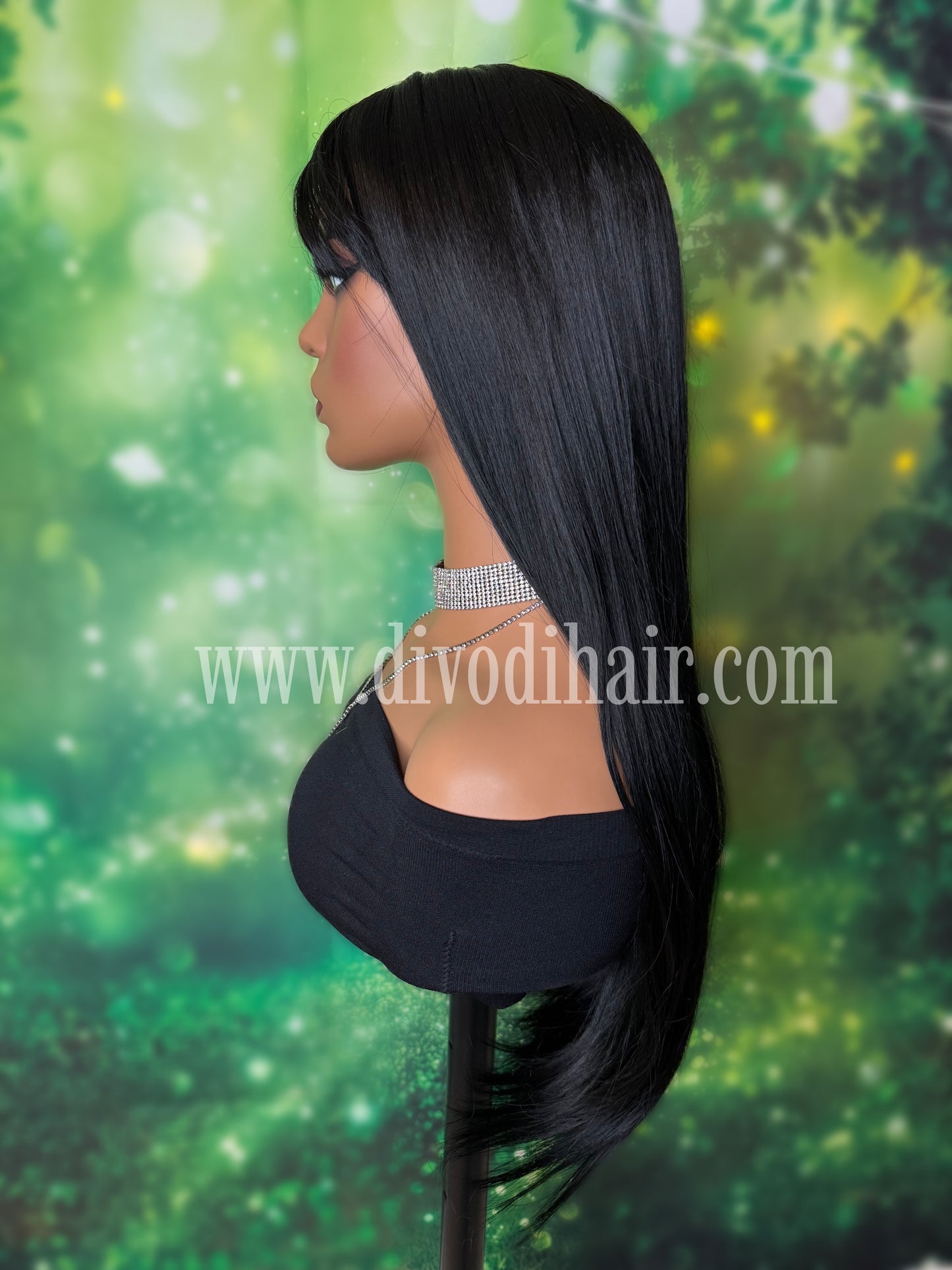Black Wig with Bangs-DH339