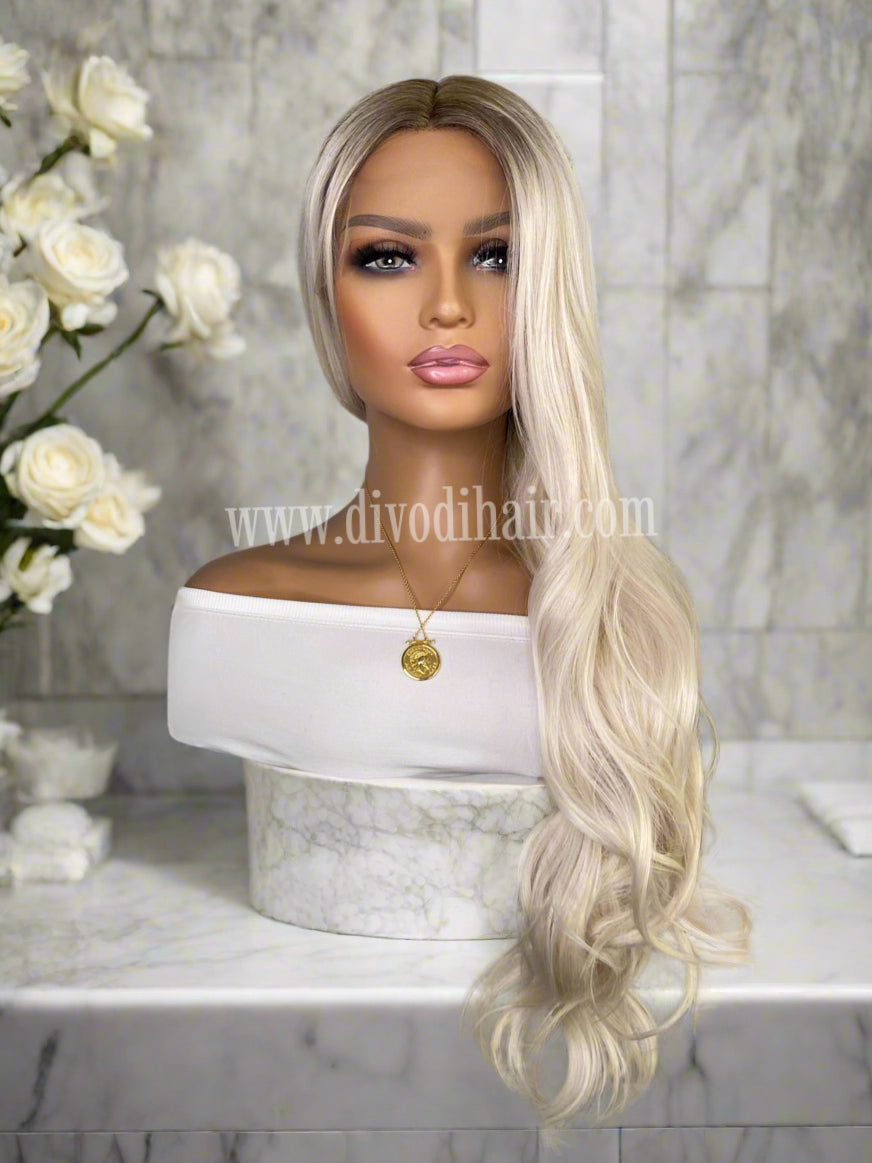 Gwen-Ombre Platinum Blonde T-Part Lace Front Wig
