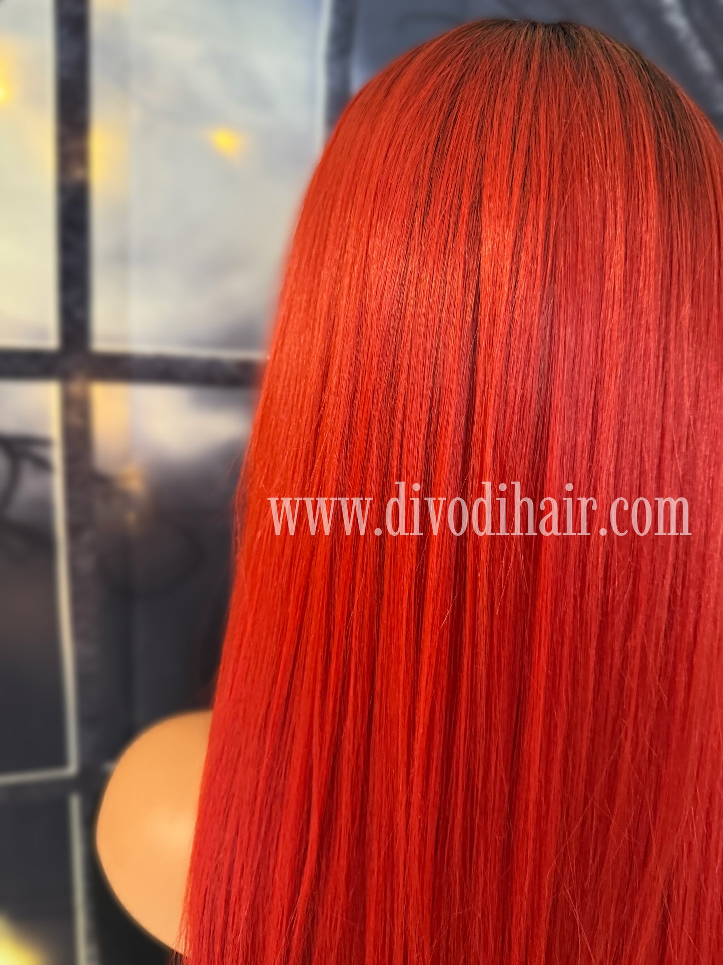 Rooted Red-T-Part Lace Front Wig-DH348