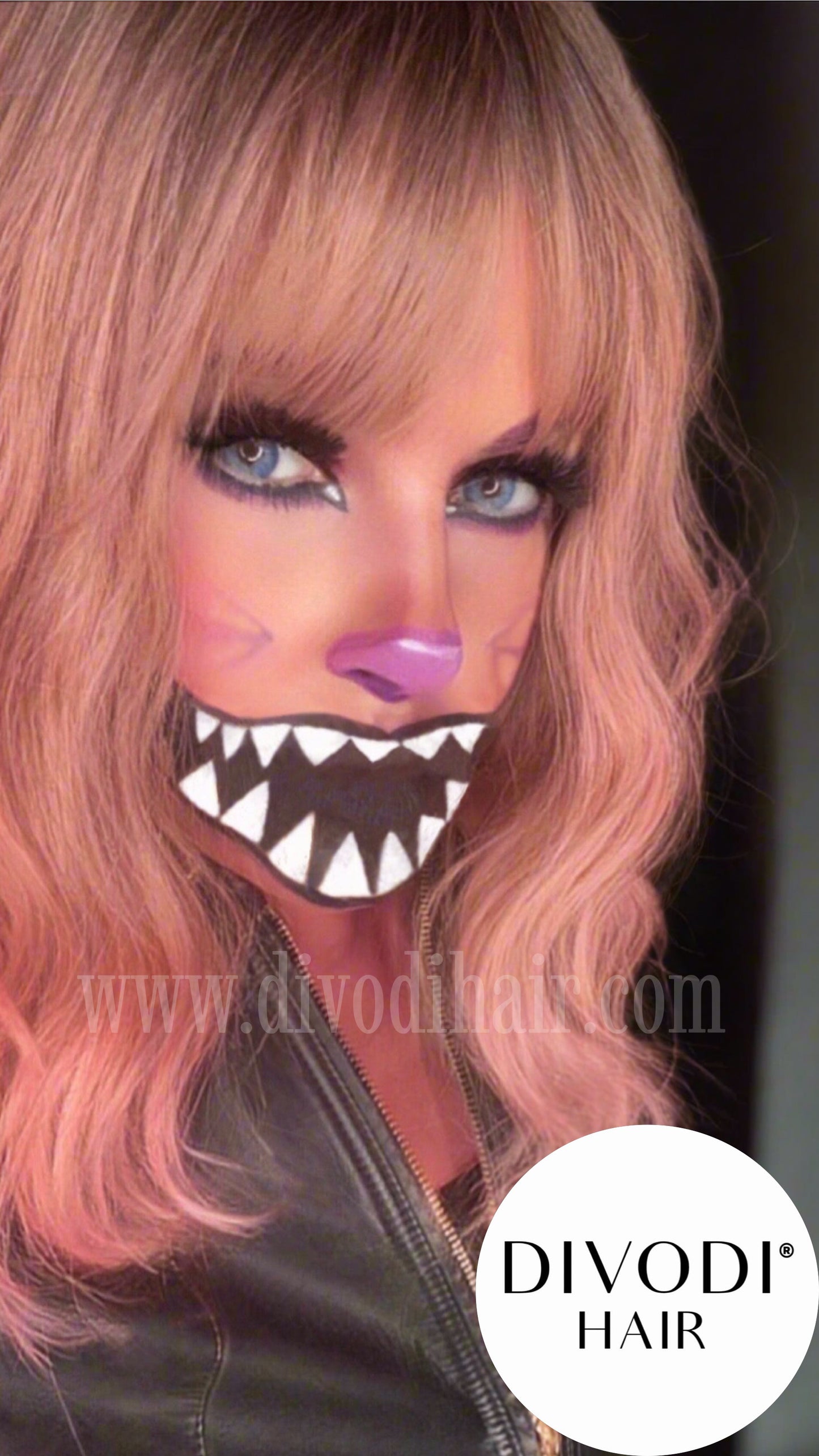 May-Ombre Pink with Bangs Non-Lace Wig