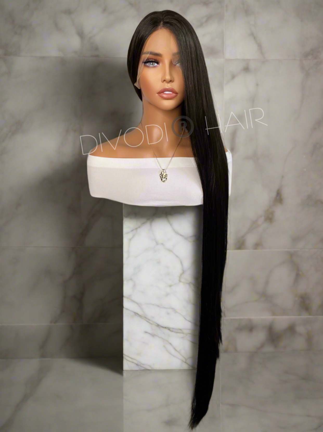 Black Pearl-Very Long-Black-Futura Fiber-(13x3) Lace Front Wig