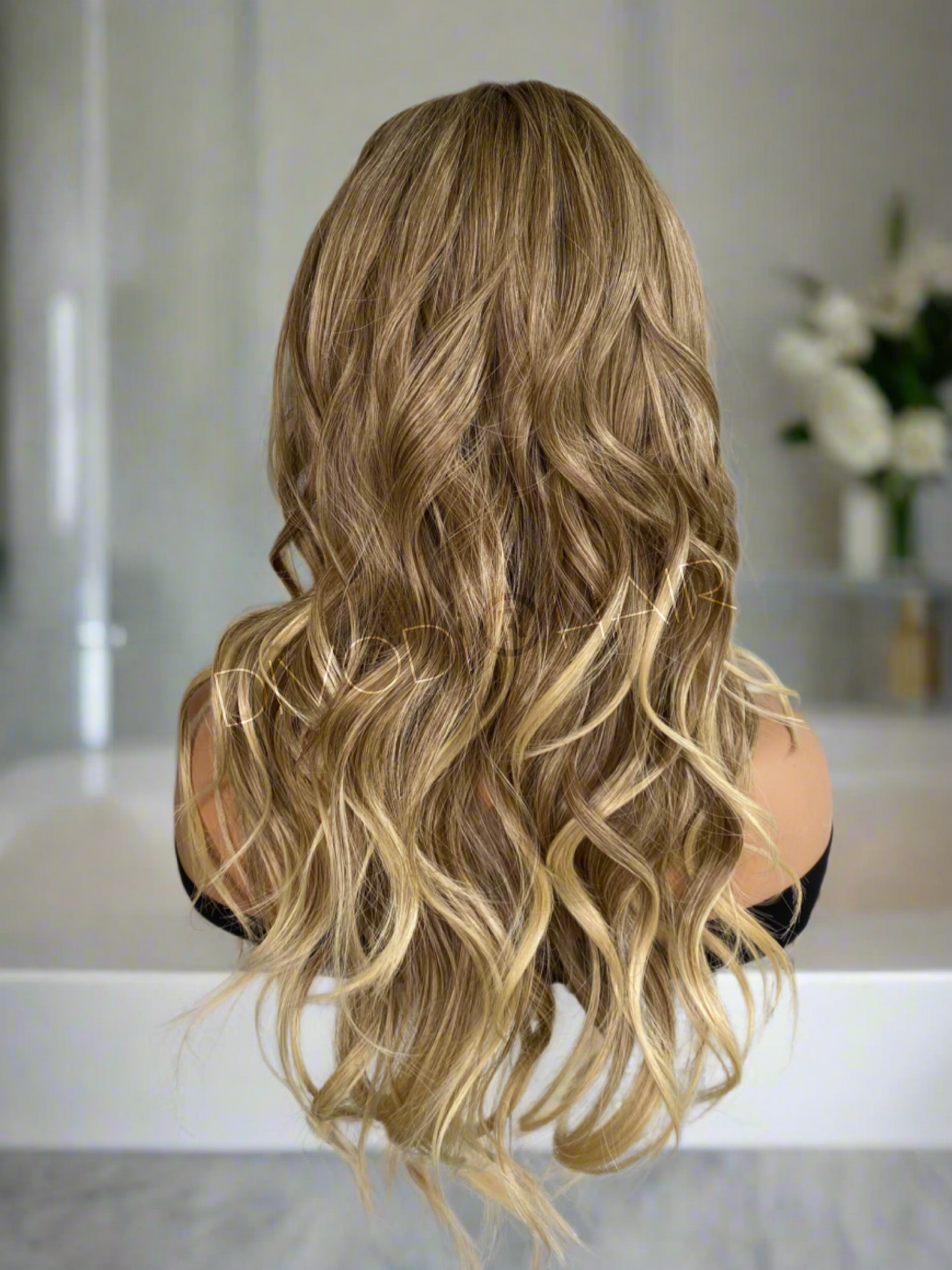 Kay-Dark Blonde/Highlights Futura Fiber T-Part Lace Front Wig