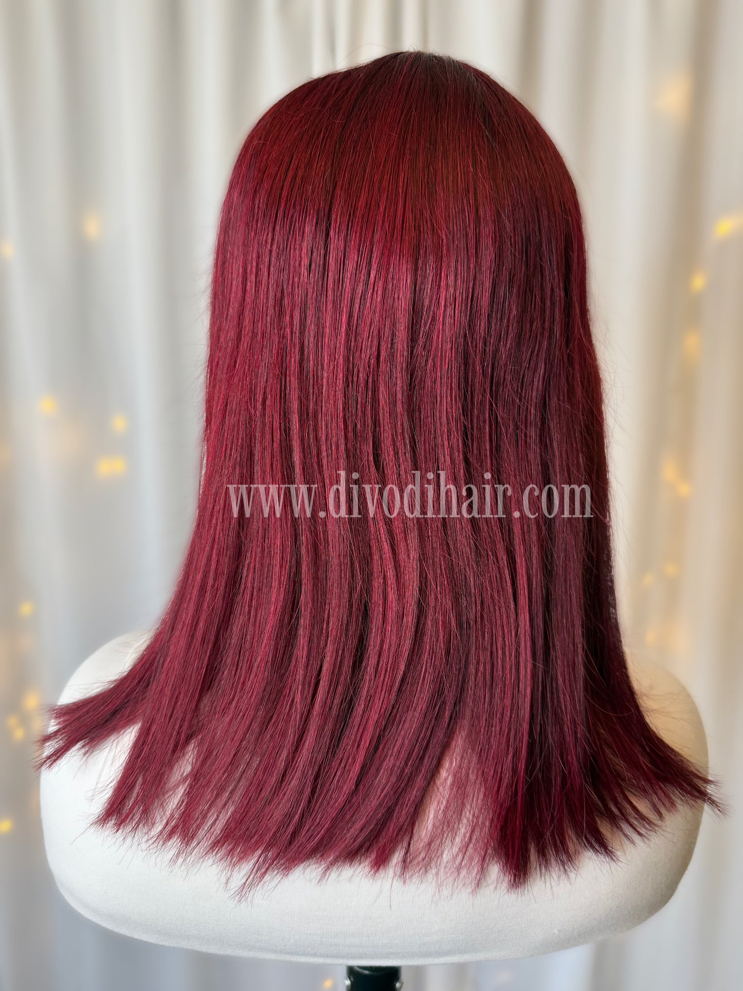 Eleanor-Burgundy Red Non-Lace Wig