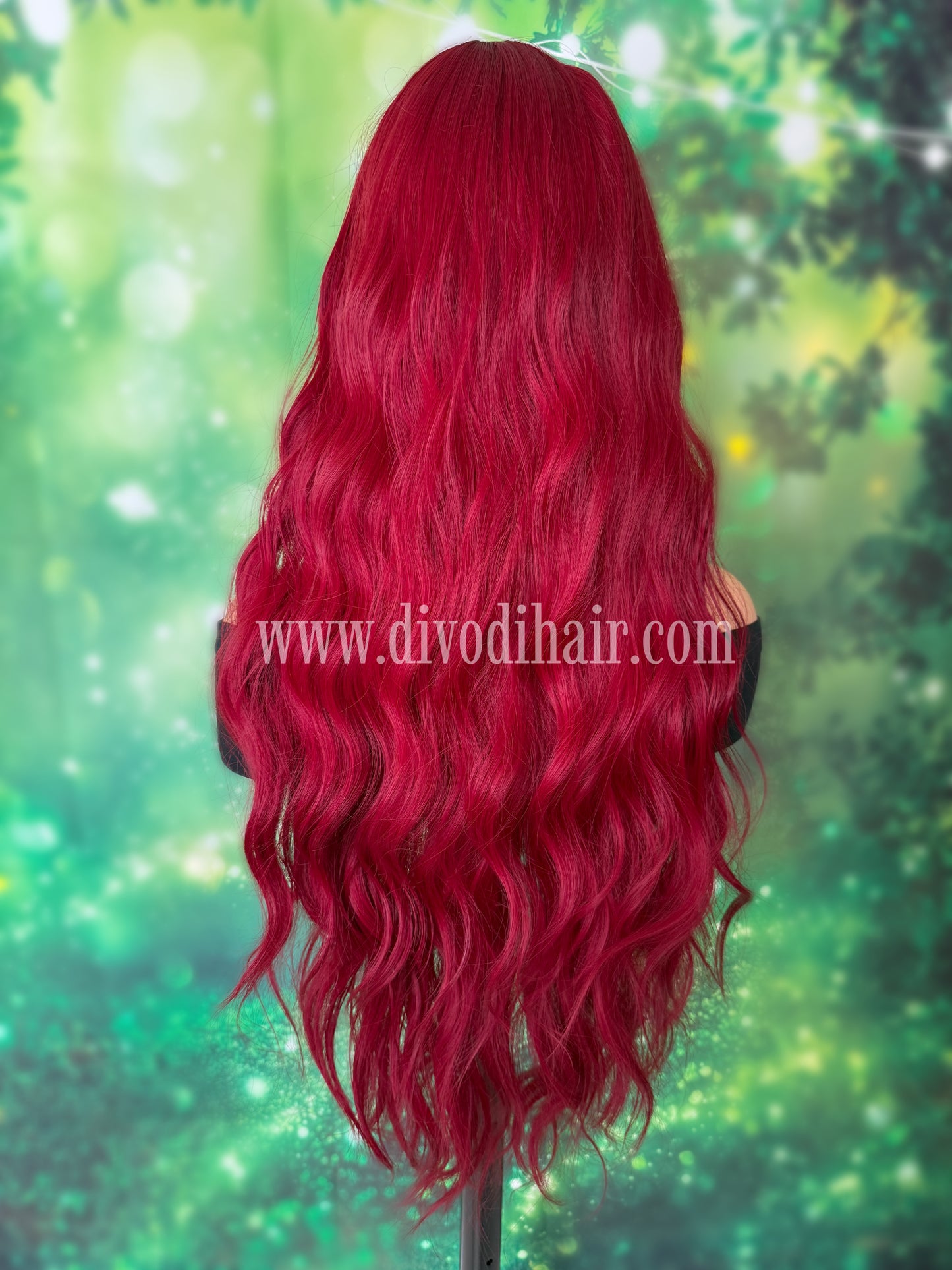 Deep Red Wig with Bangs-DH323