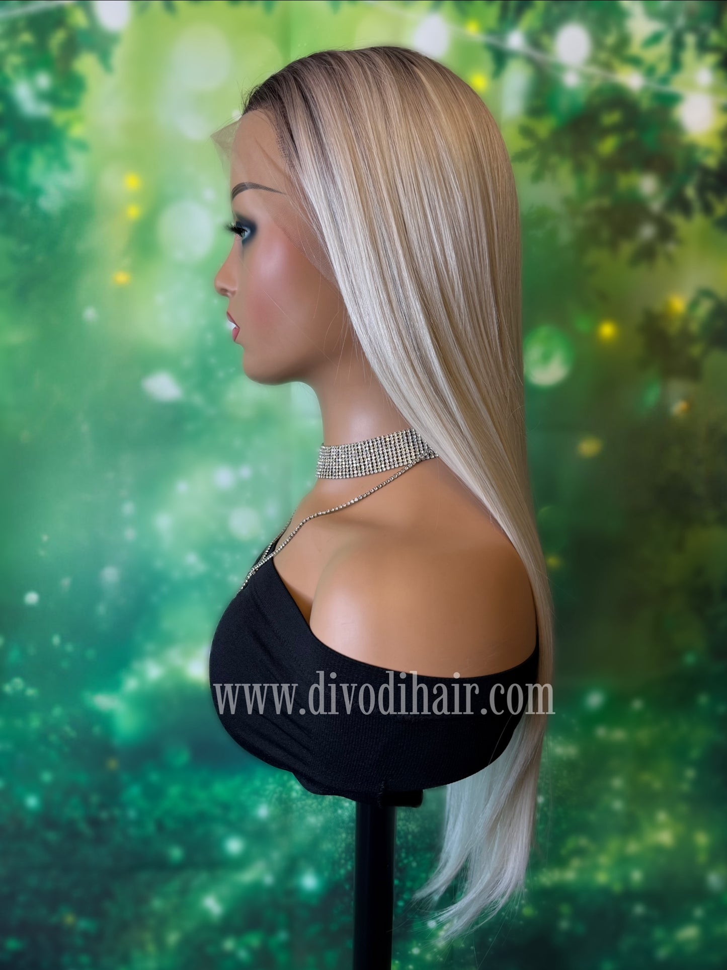Ombre Platinum Blonde-(13x4) Lace Front Wig-DH311