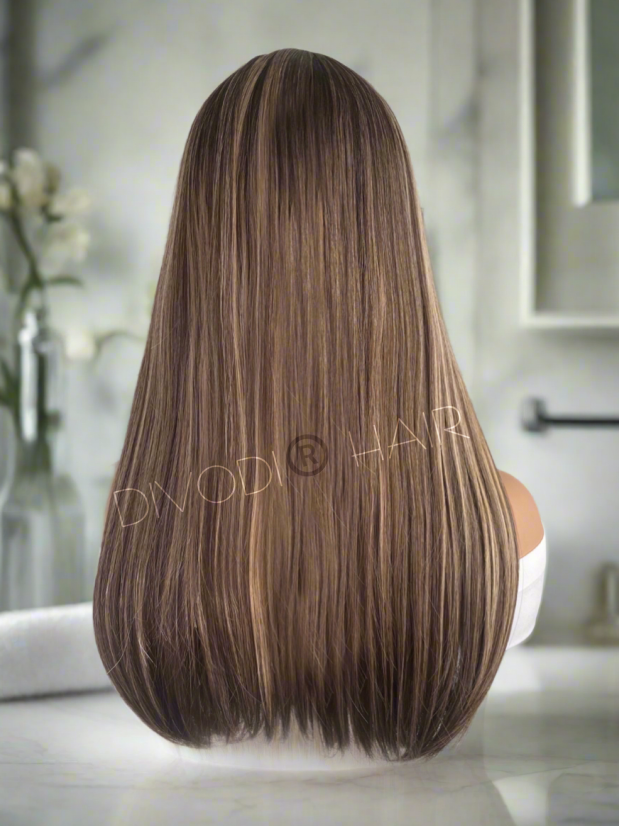 Tanya-Ombre Brown with Bangs Non-Lace Wig