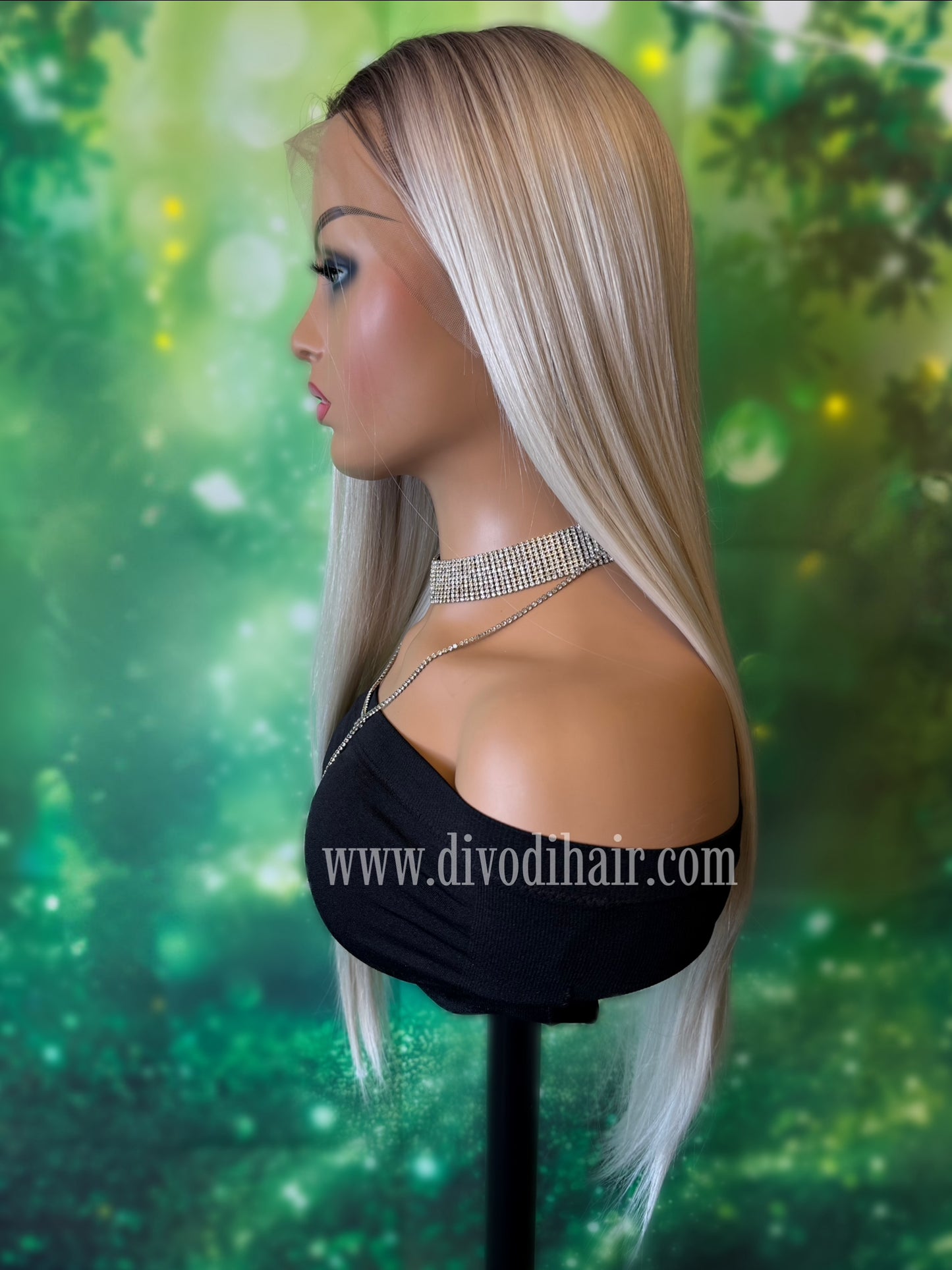 Ombre Platinum Blonde-(13x4) Lace Front Wig-DH311