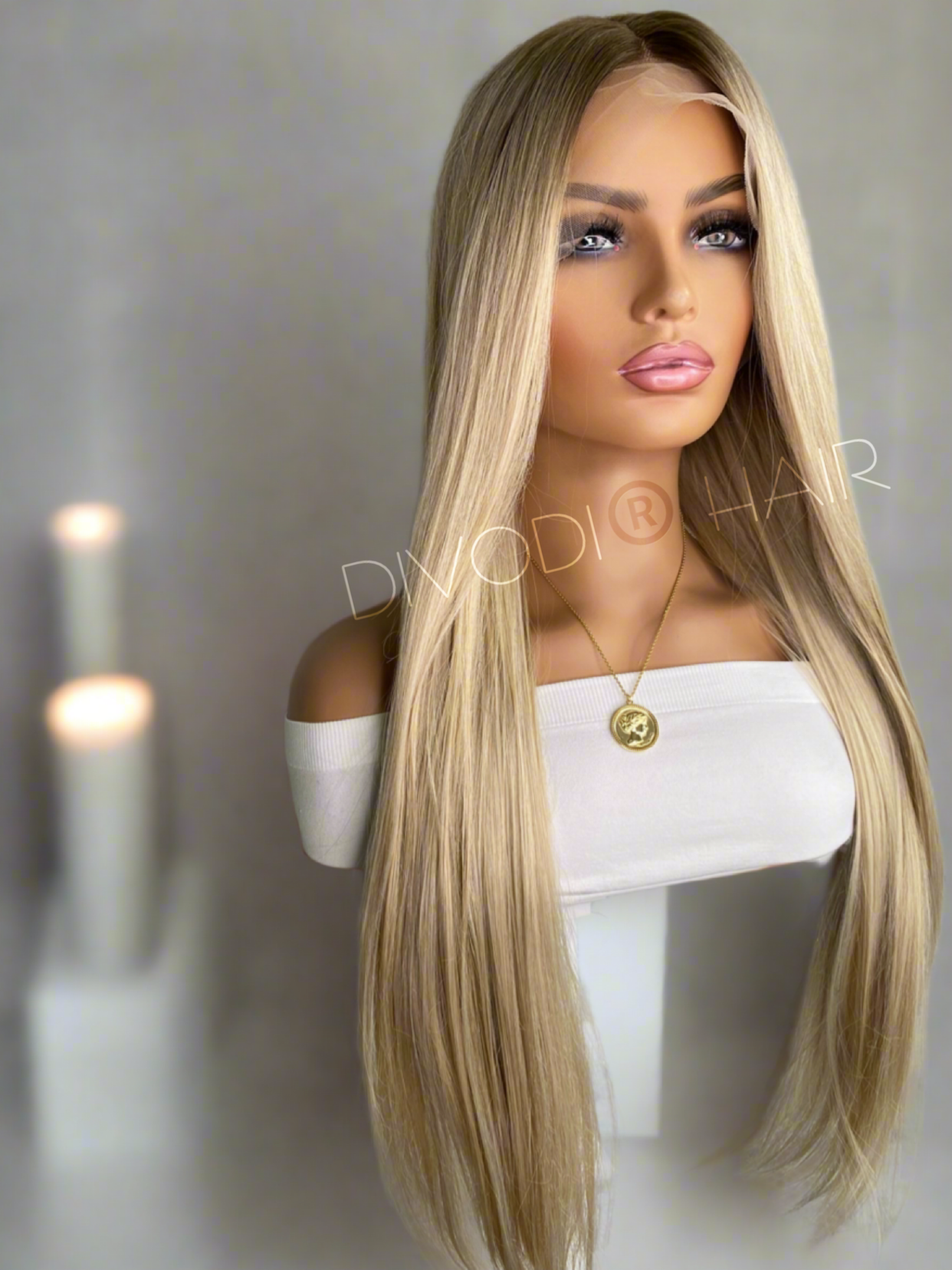 Lindsay-Blonde Futura Fiber T-Part Lace Front Wig
