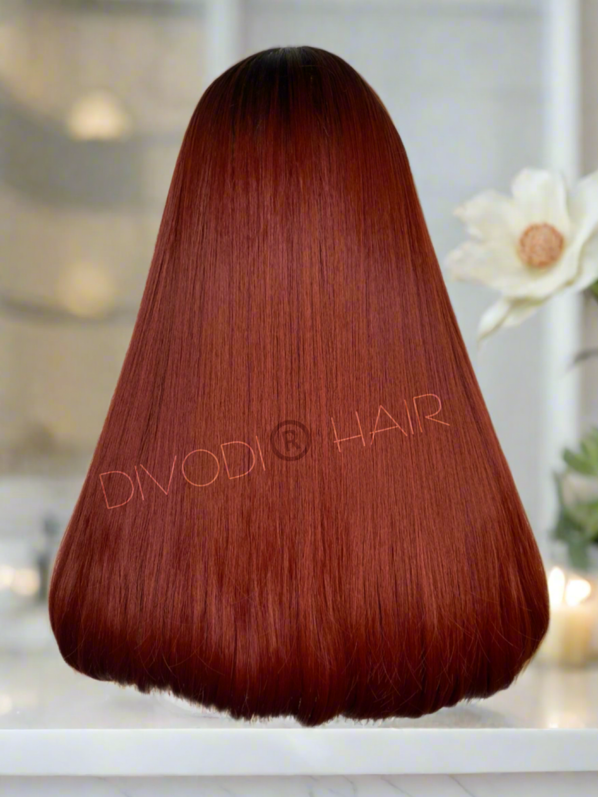 Nancy-Ombre Burgundy Non-Lace Wig