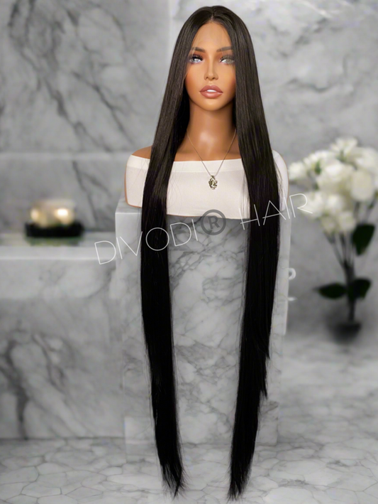 Black Pearl-Very Long-Black-Futura Fiber-(13x3) Lace Front Wig