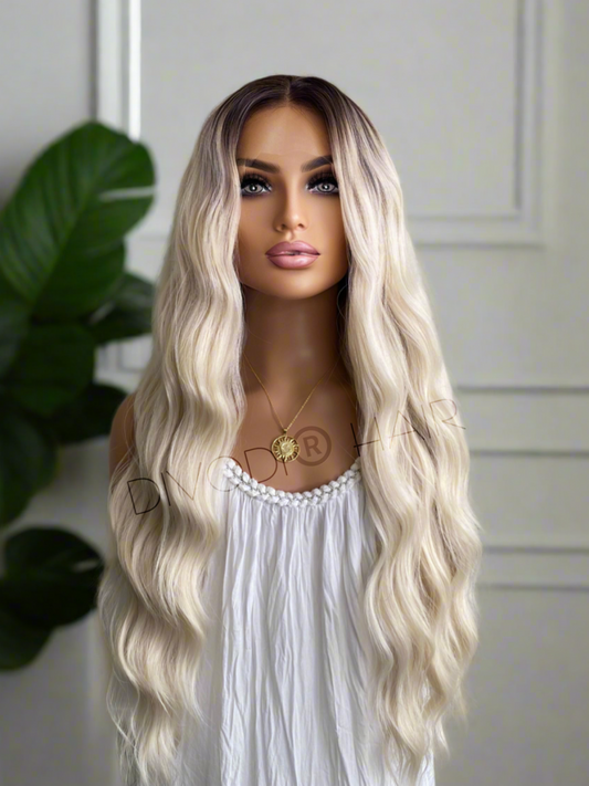 Lola-Ombre Platinum Blonde Futura Fiber (13x3) Lace Front Wig