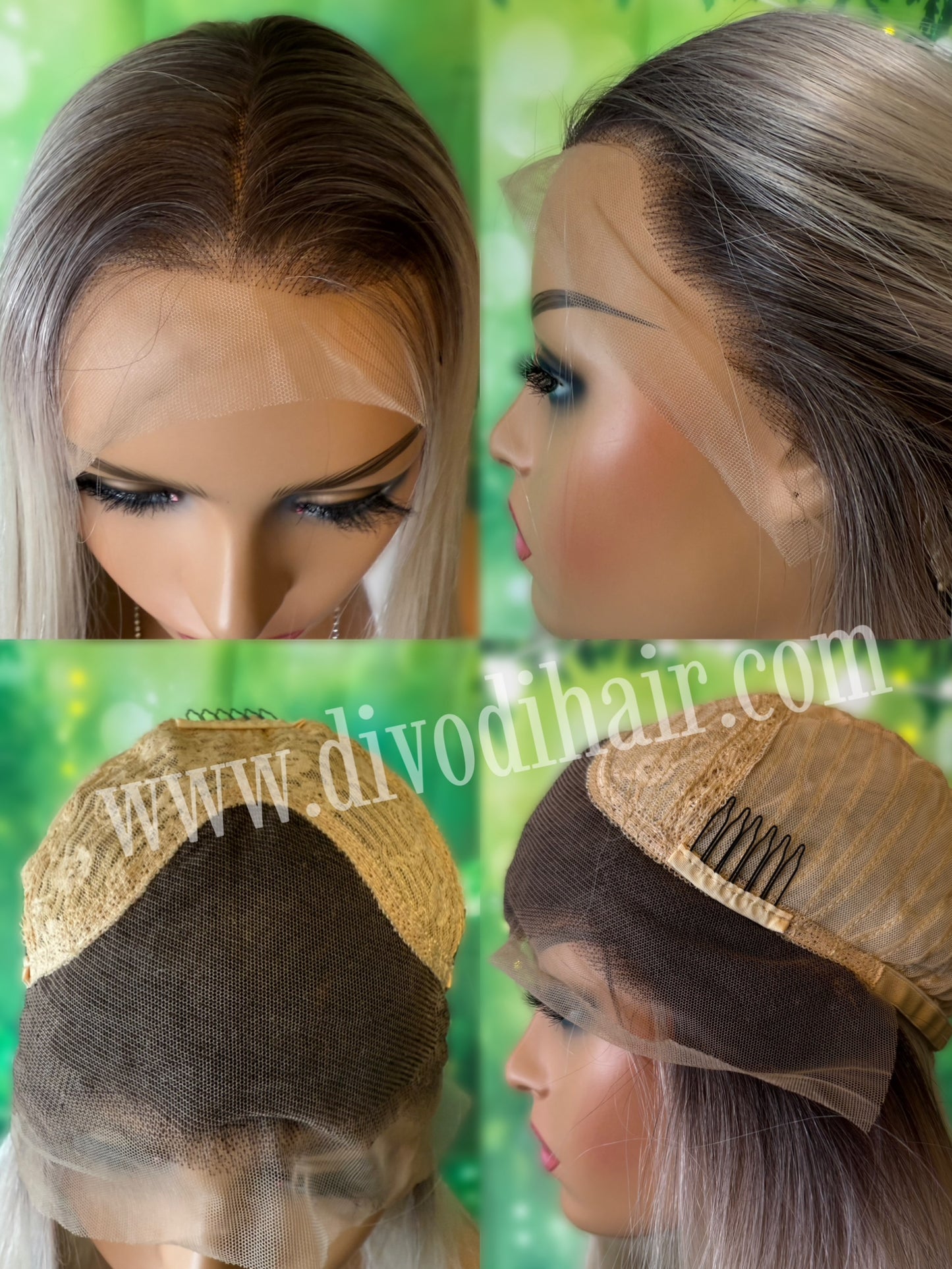 Ombre Platinum Blonde-(13x4) Lace Front Wig-DH311