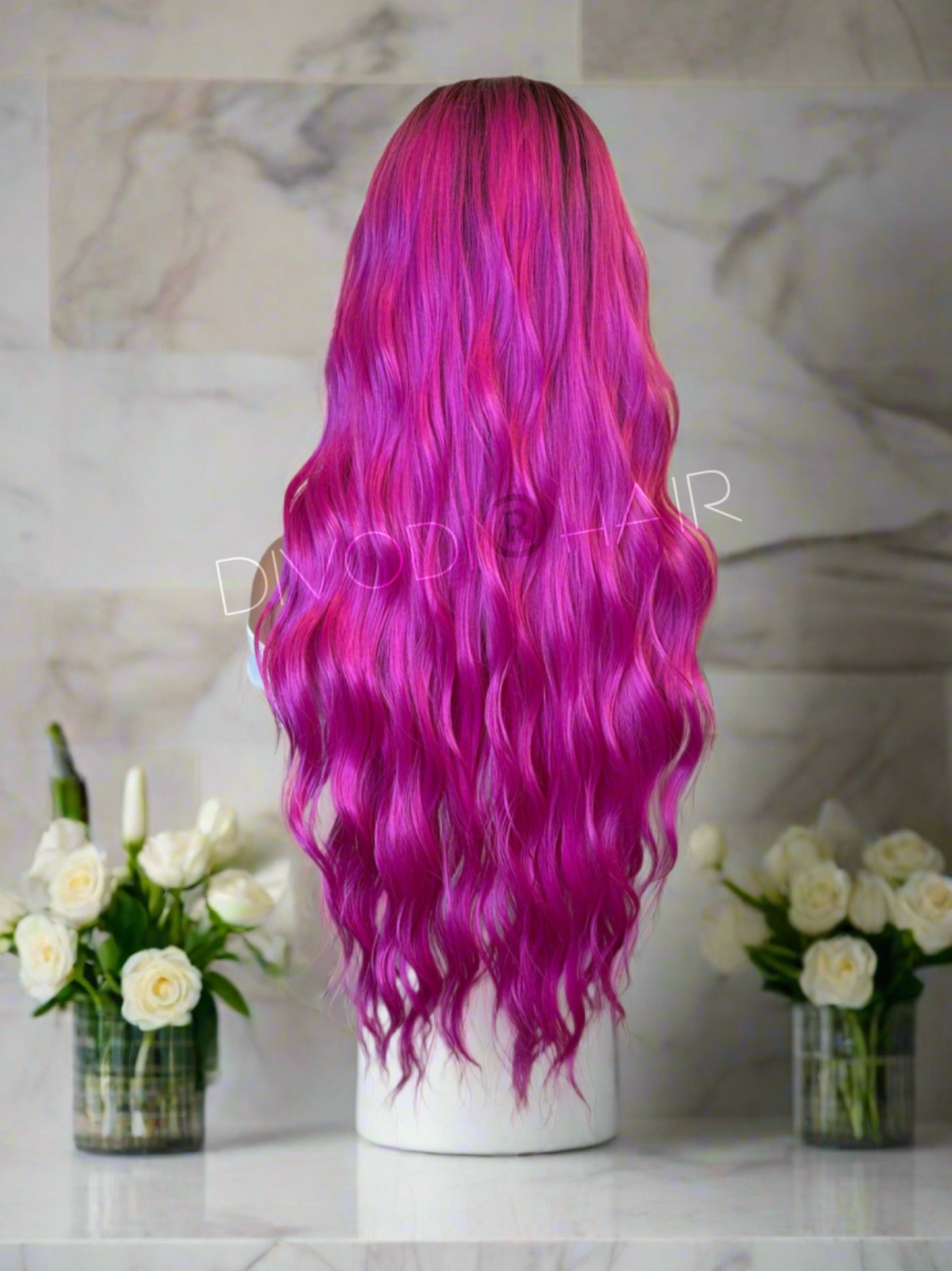 Rose-Ombre Fuchsia Futura Fiber (13x3) Lace Front Wig