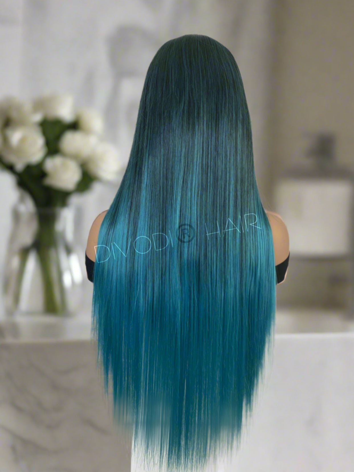 Neptune-Ombre Blue Futura Fiber (13x4) Lace Front Wig