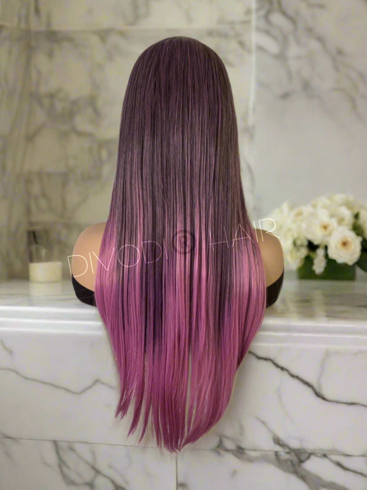 Lila-Ombre Purple Blend Futura Fiber (13x4) Lace Front Wig