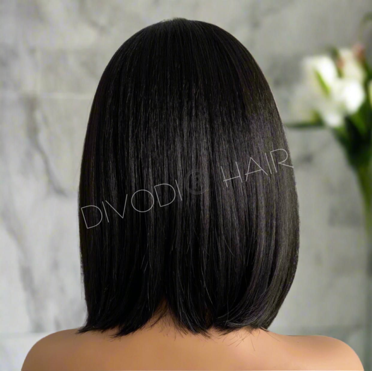 Evelyn-Black Futura Fiber T-Part Lace Front Wig
