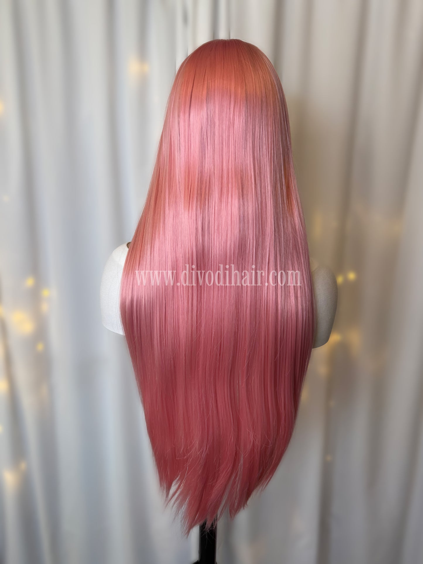 Pink-Futura Fiber-(13x6) Lace Front Wig-DH204