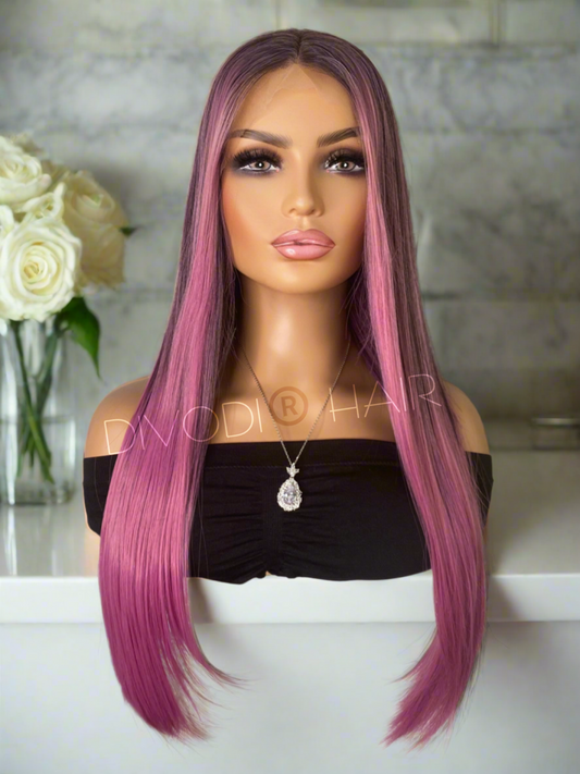 Lila-Ombre Purple Blend Futura Fiber (13x4) Lace Front Wig