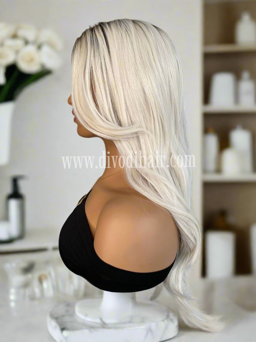 Lynn-Ombre Platinum Blonde-13x4 Lace Front with Curtain Bangs