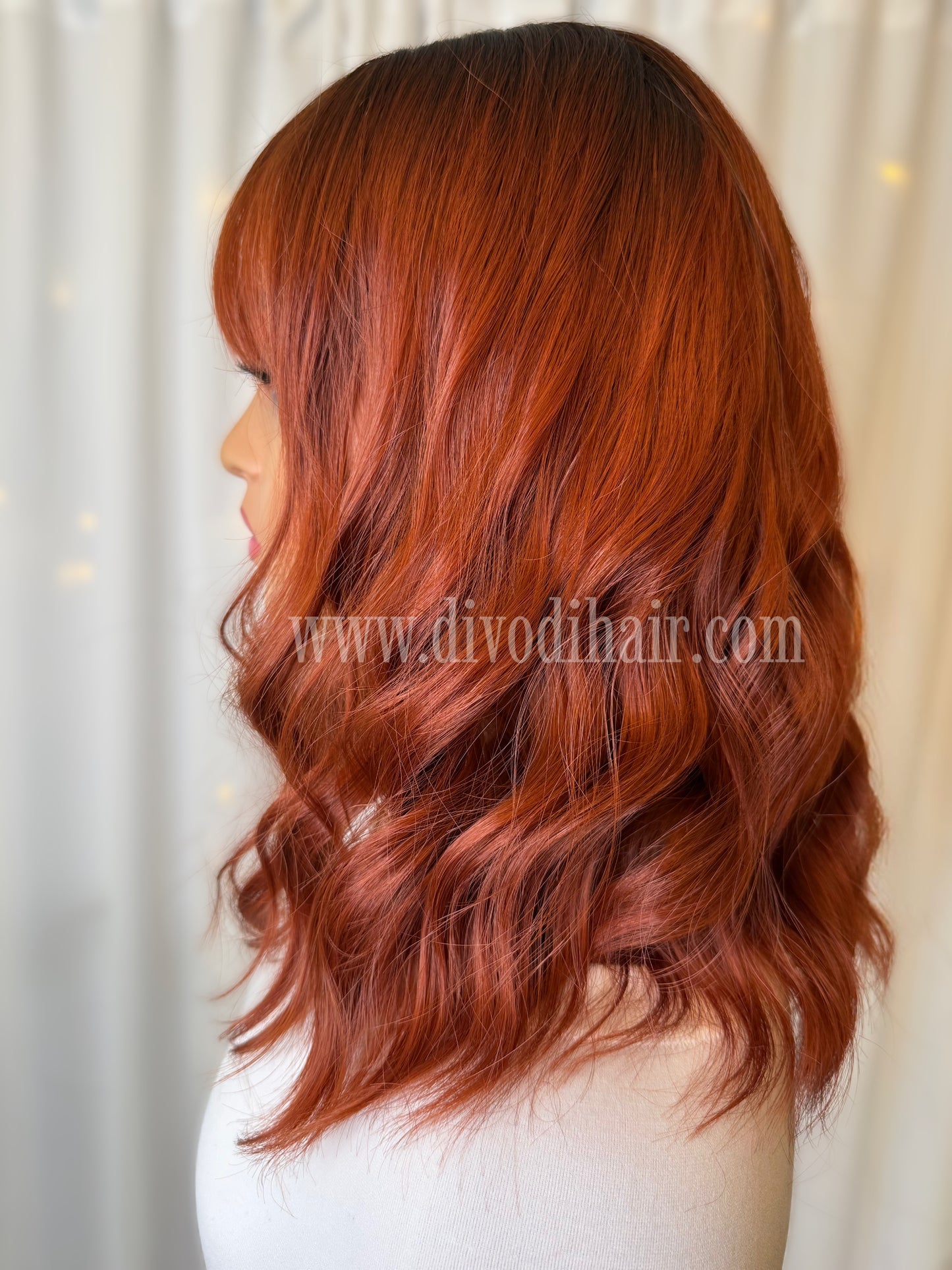 October-Ombre Red Copper Non-Lace Wig
