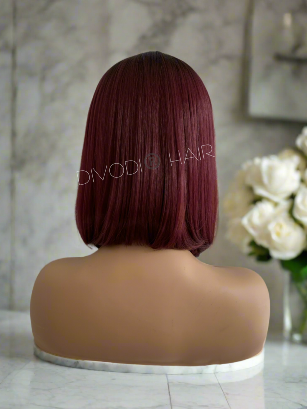 Alora-Ombre Burgundy-Futura Fiber-T-Part Lace Front Wig
