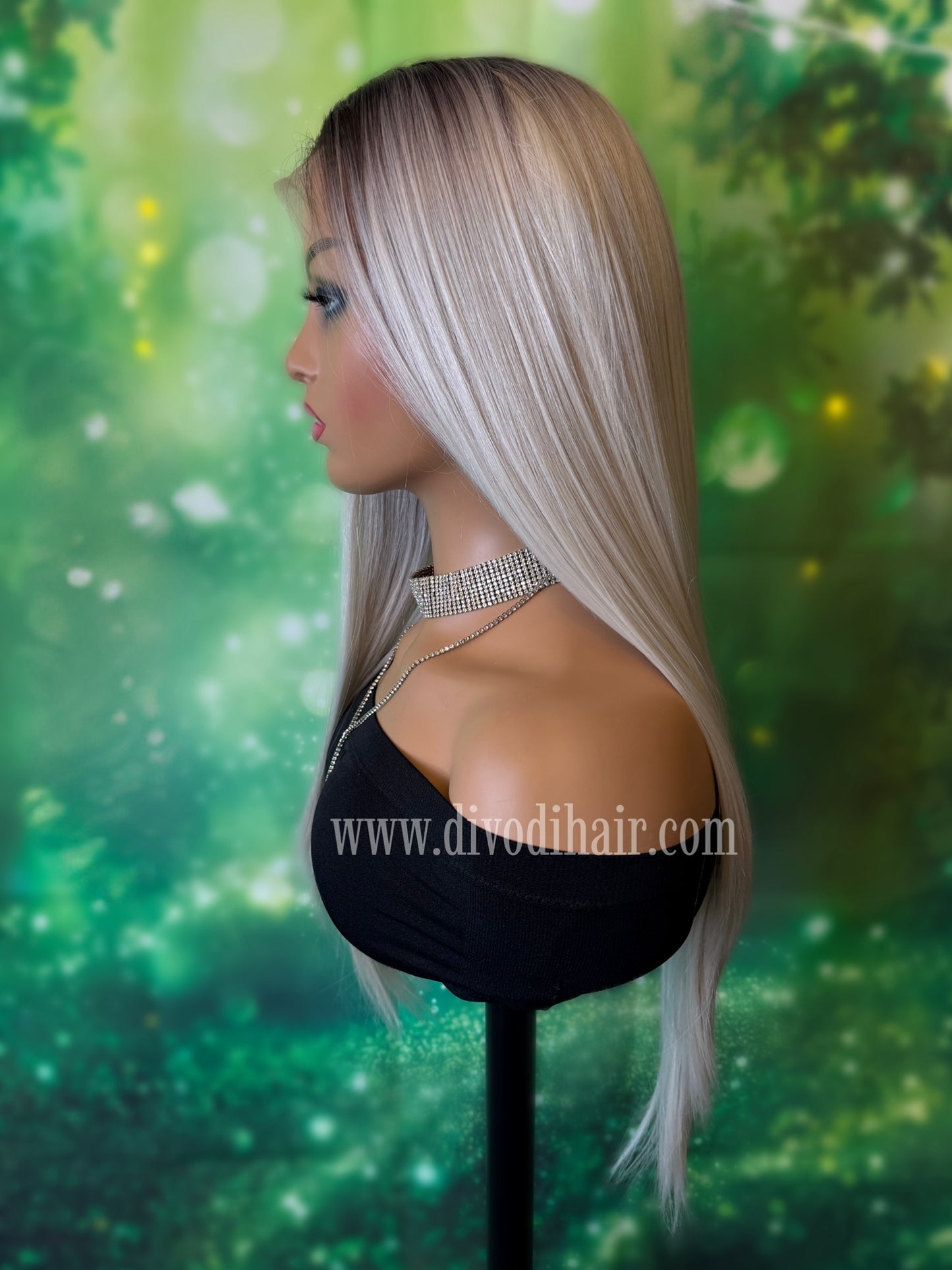 Ombre Platinum Blonde-(13x3) Lace Front Wig-DH310