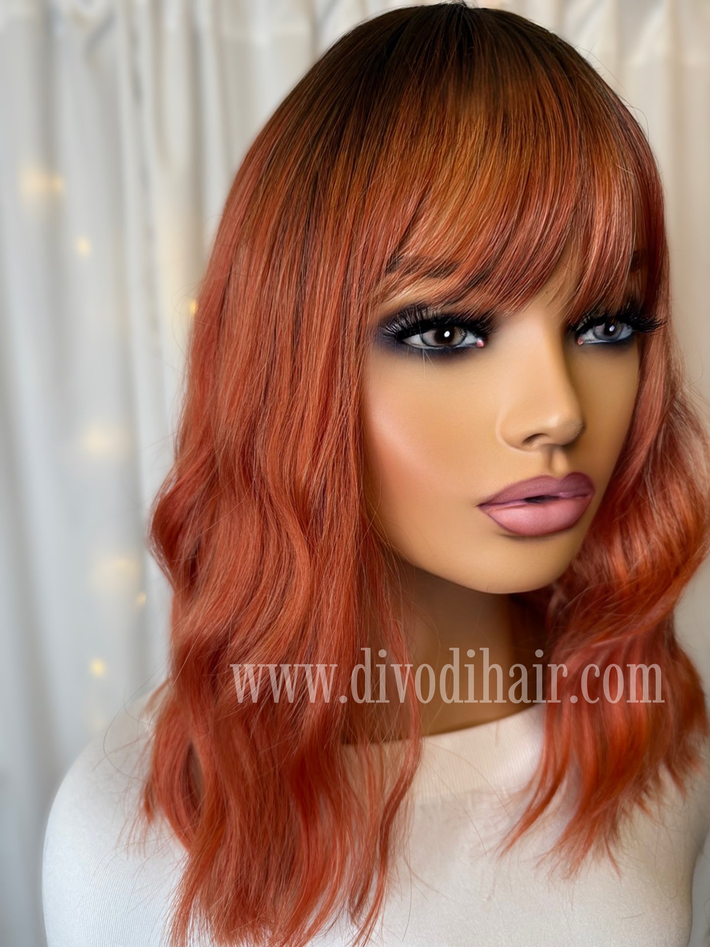 October-Ombre Red Copper Non-Lace Wig
