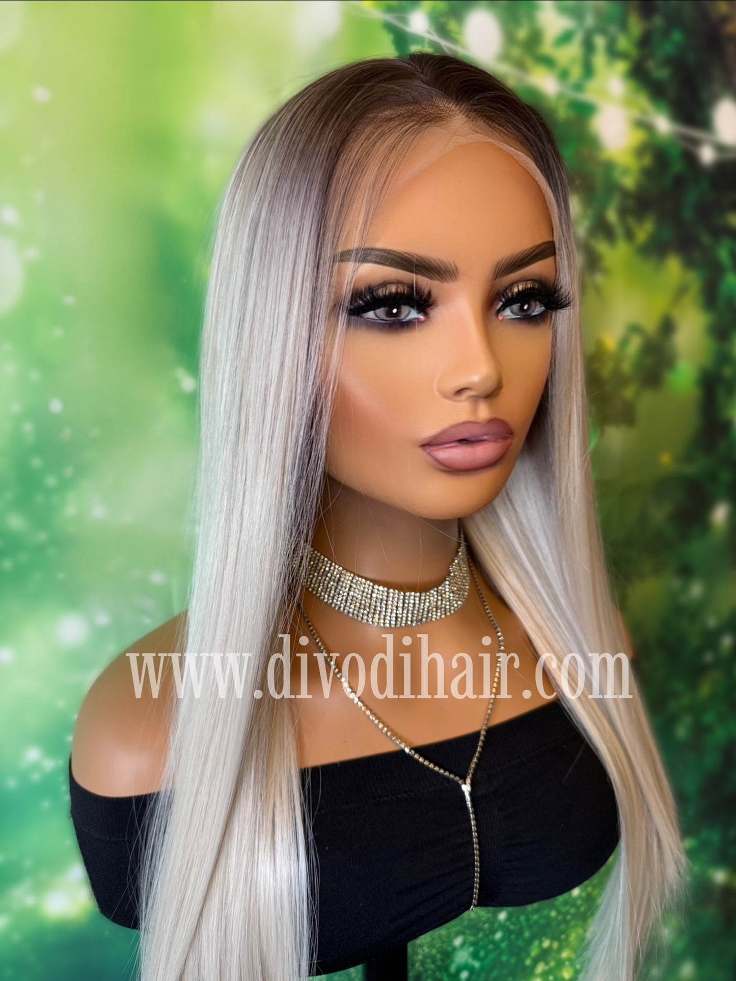 Ombre Platinum Blonde-(13x3) Lace Front Wig-DH310