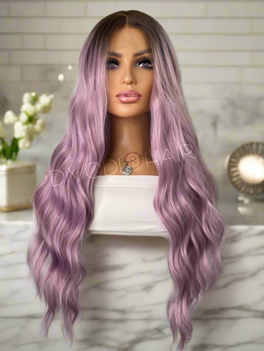 Amethyst-Ombre Light Purple-Futura Fiber (13x3) Lace Front Wig