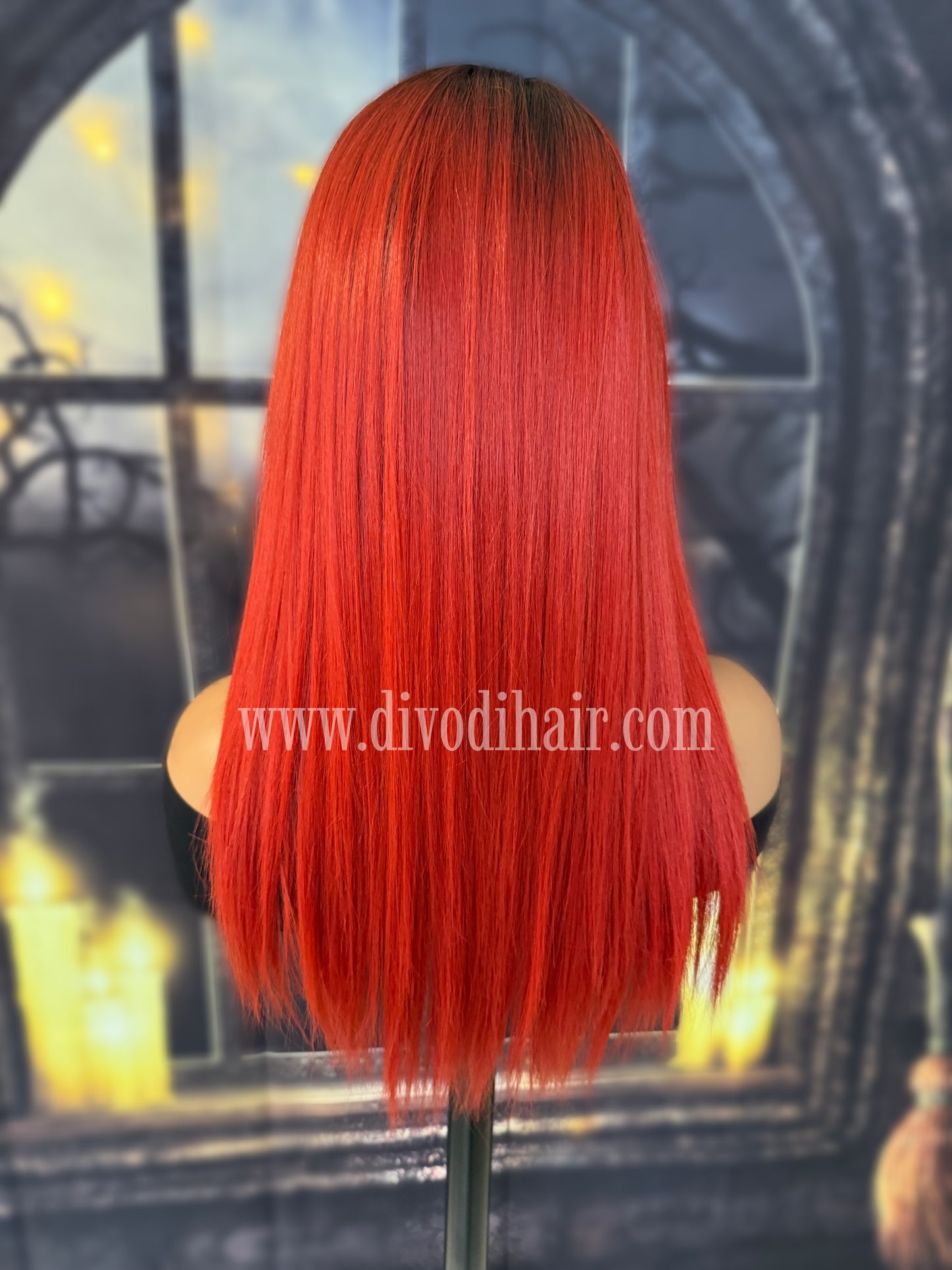 Rooted Red-T-Part Lace Front Wig-DH348