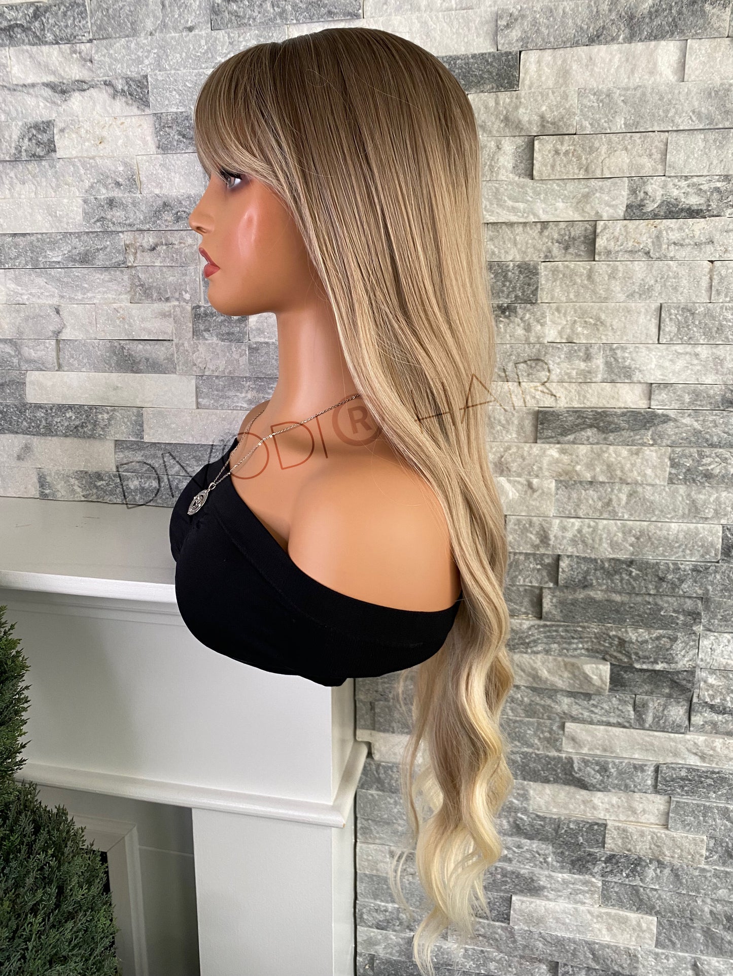 Clara-Ombre Blonde with Bangs Non-Lace Wig