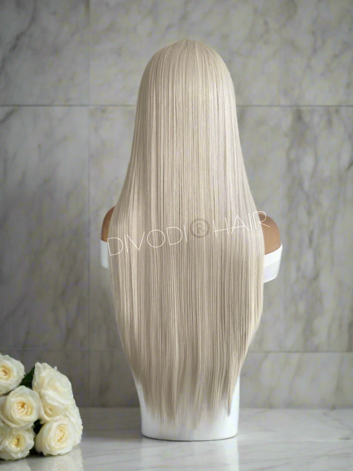 Winter-Platinum Blonde Futura Fiber T-Part Lace Front Wig