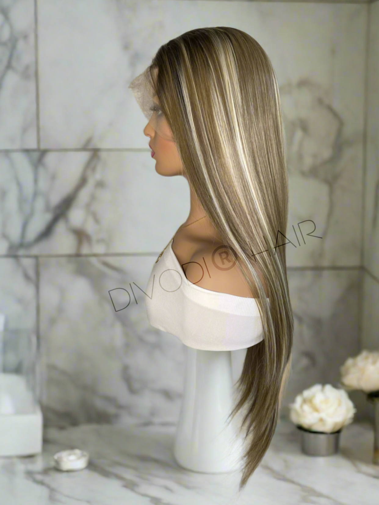 Hailey-Light Brown/Highlights Futura Fiber (13x6) Lace Front Wig