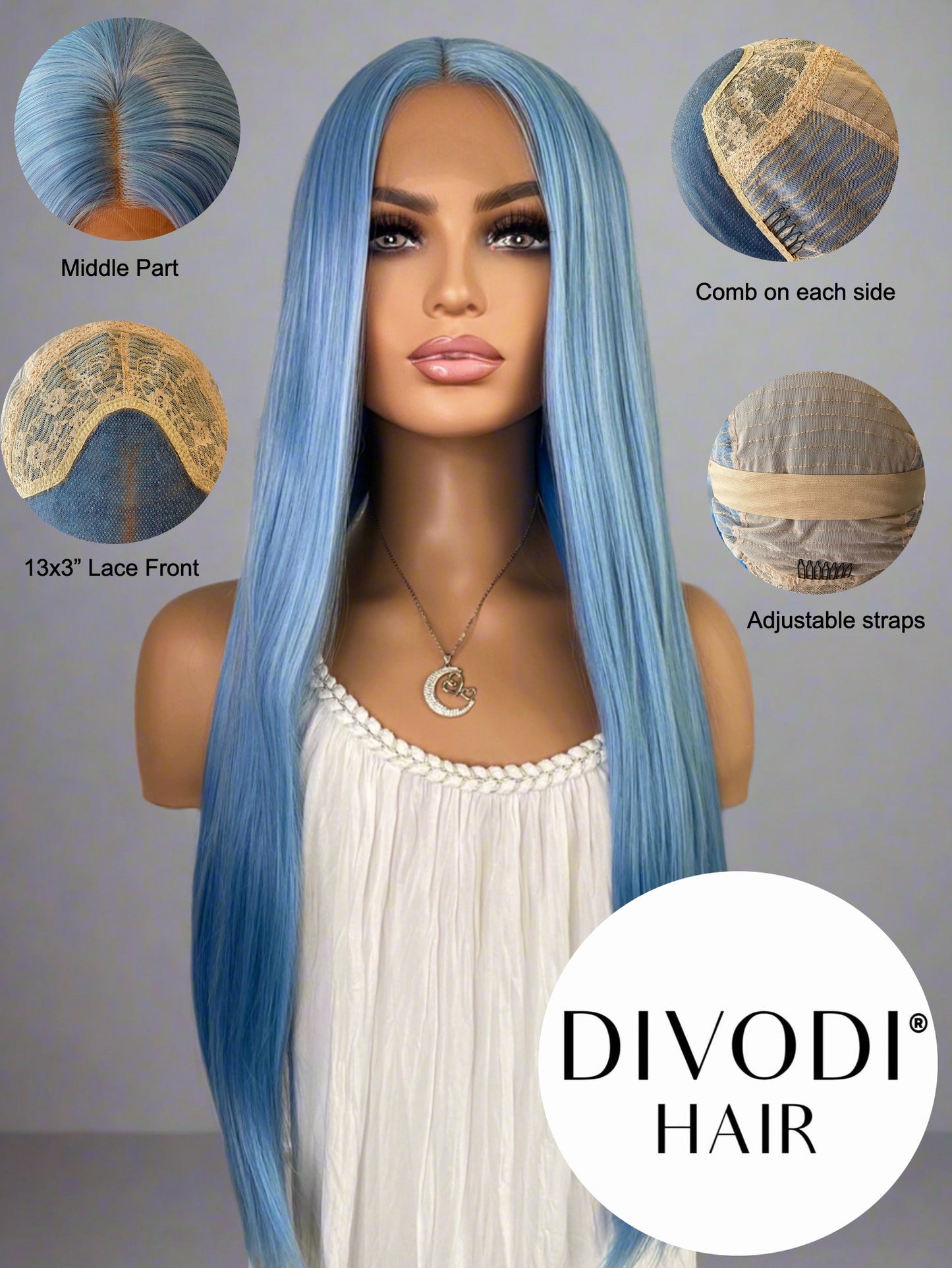 Blue-(13x3) Lace Front Wig