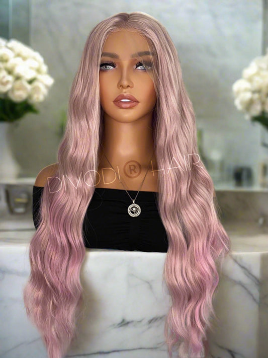 Alina-Beach Wave-Ombre Pink/Pastel Blend (13x3) Lace Front Wig