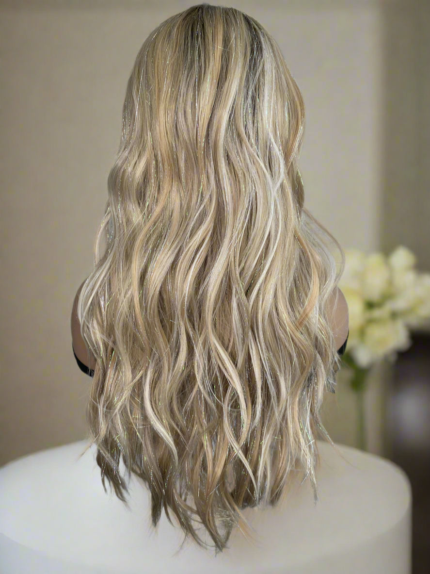 Starlight-Ombre Blonde Futura Fiber/Tinsel Blend T-Part Lace Front Wig