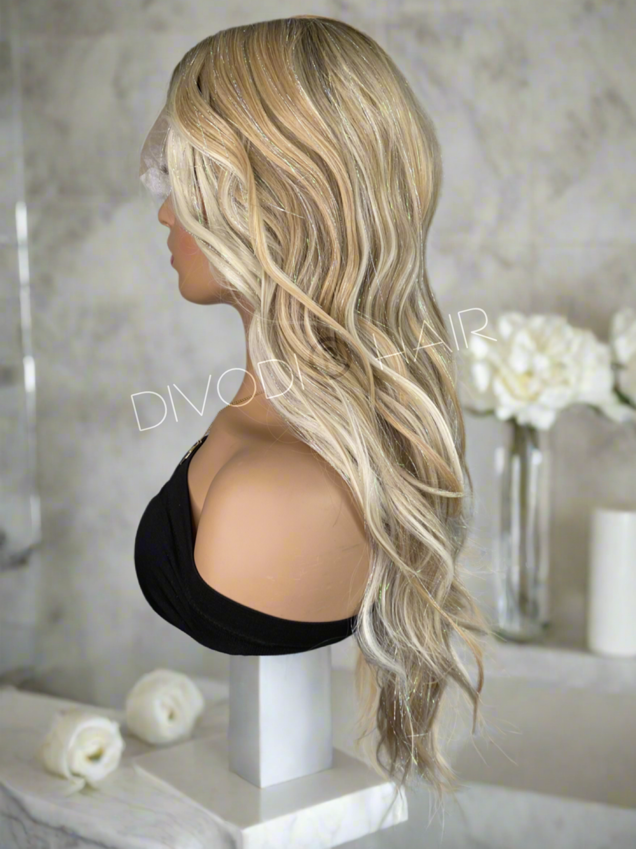 Starlight-Ombre Blonde Futura Fiber/Tinsel Blend T-Part Lace Front Wig